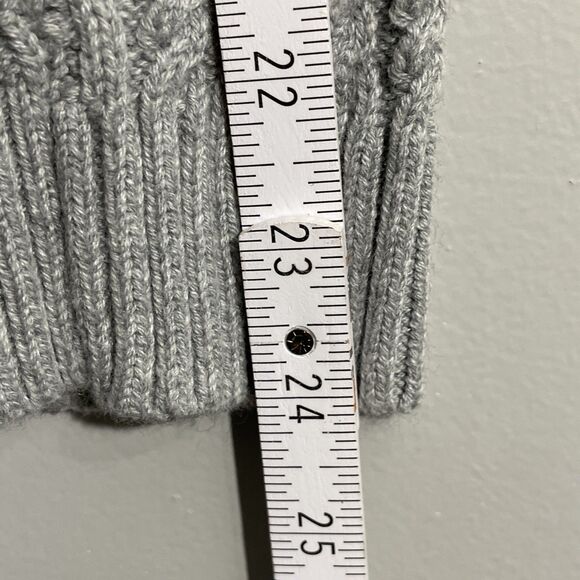 Talbots Gray Cable Knit Sweater Women’s L – Quarter Zip, Long Sleeve Pullover - Picture 7 of 14